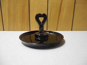 Vintage-Mid-Century-Modern-Black-Amethyst-Ashtray-6-1-4-034-Wide-4-1-4-034-Tall