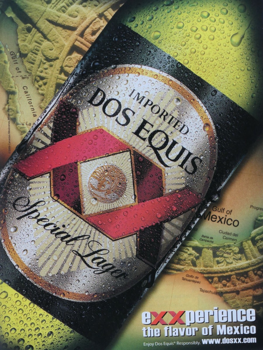 1997 Dos Equis Vintage Beer The Double Cross Original Print Ad 8.5