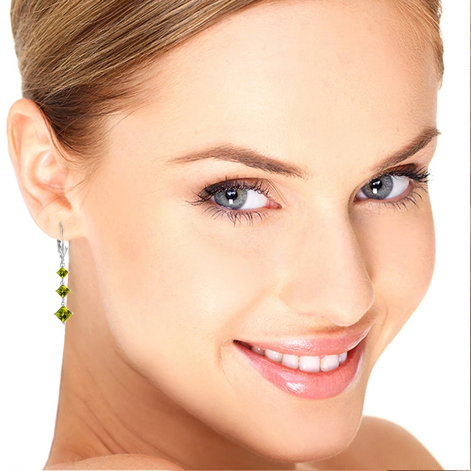 14K. PENDIENTE ARAÑA ORO MACIZO CON PERIDOTOS (Oro Blanco) Foto 3 de 4