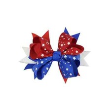 4th of July Hair Bow Red/White/Blue Patriotic 3 1/2" Alligator Clip