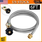 Camplux 6FT Propane Hose Adapter w/Gauge 1lb to 20lb Replacement Gas Grill Stove