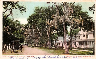 Ridgewood Avenue Daytona Beach Florida FL Holly Hill Mansions Vtg Postcard G3
