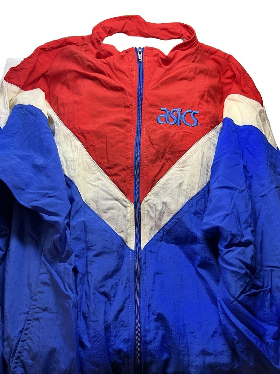 ASICS Vintage 80s 90s Two Piece Tracksuit Warm Up Blue Red NBA