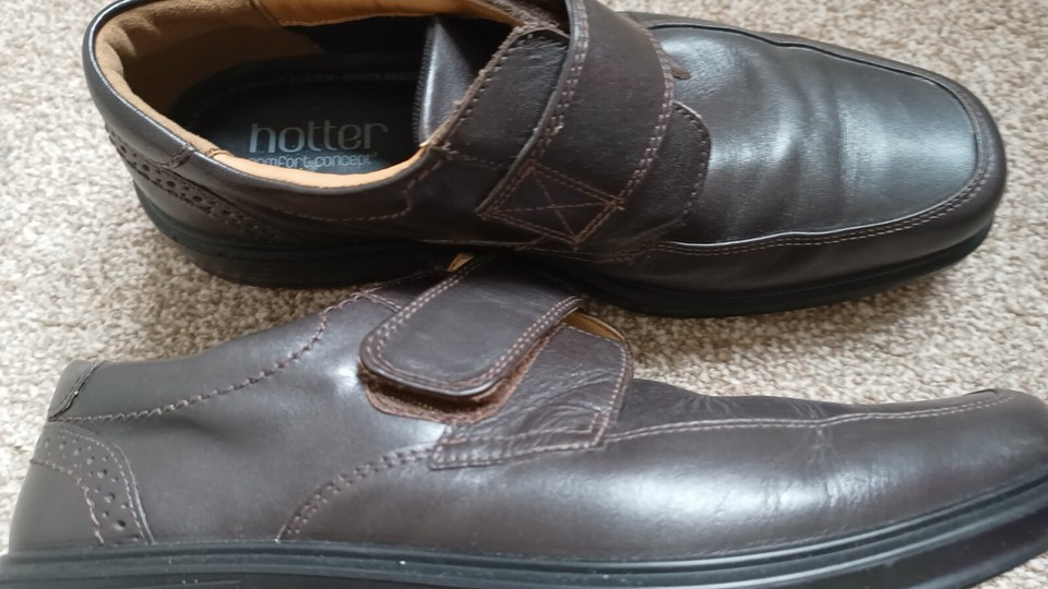 MENS HOTTER ASQUITH COMFORT SHOES Brown Leather Shoes UK 8 eBay