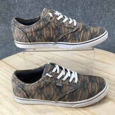 Vans Shoes Womens 6 Sneakers Brown Canvas Printed Lace Up Round Toe Casual Low