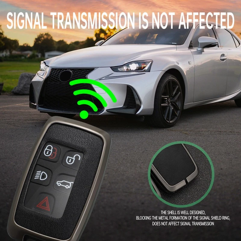 Leather Key Fob Case Cover For Range Rover Evoque Discover Jaguar Accessories - Image 4 of 4