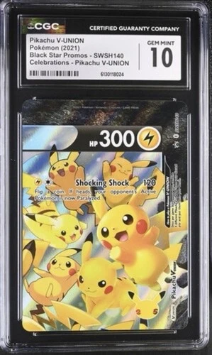 Pikachu V-union SWSH140 CGC 10 Gem Mint 2021 Celebrations Promo Pokemon English