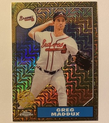 Greg Maddux /50 - Gold Mojo - 2022 Topps Chrome Silver Pack #T87C-83 1987 HOF