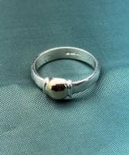Sterling Silver 14k Gold Ring 925 Sz: 8. 008