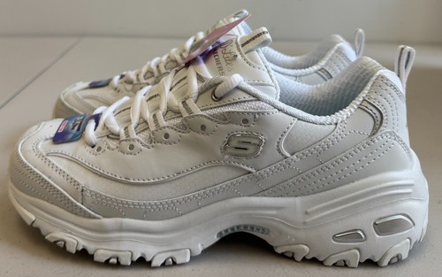 Skechers D'Lites Damen-Sneaker Fresh Start Größe 7 weiß/silber