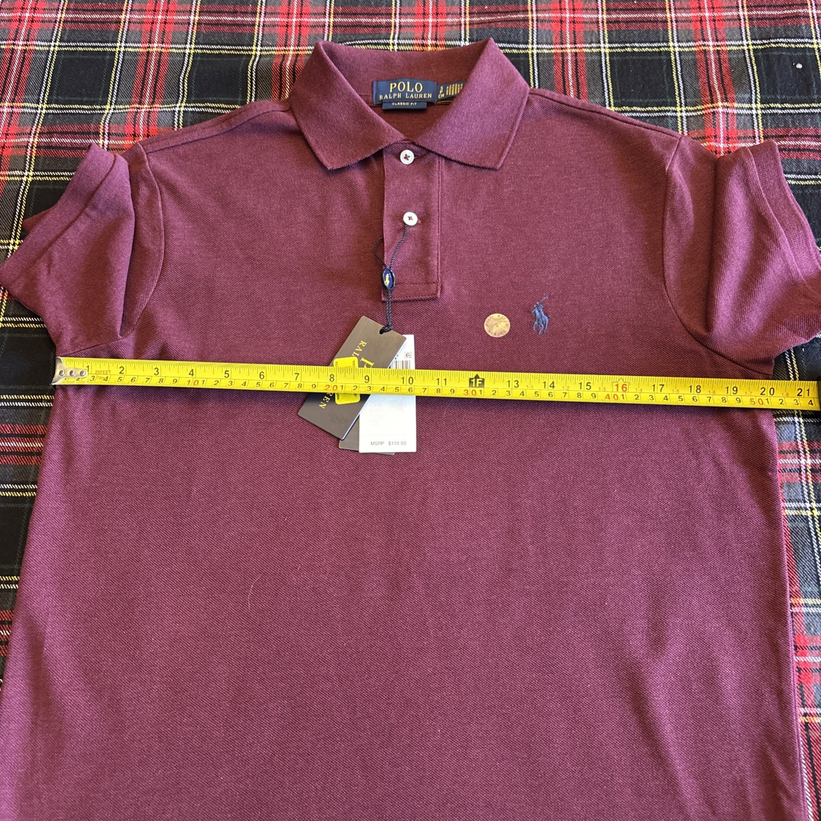 NWT Polo Ralph Lauren Short Sleeve Dark Red Heather Golf Shirt Men's Size S thumbnail 13