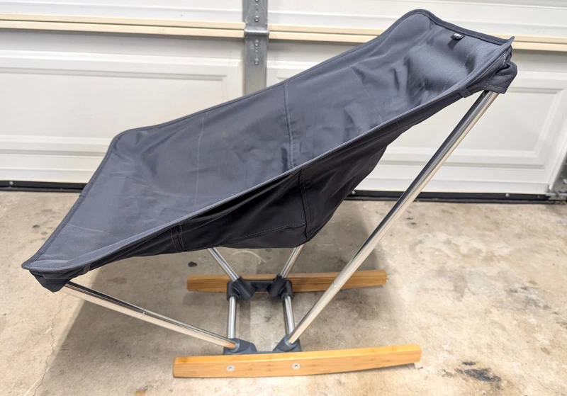 REI EVRGRN Campfire Rocker Portable Rocking Camping Chair Wood Folding Bag Grey