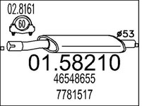 Mittelschalldämpfer MTS 01.58210 für FIAT BARCHETTA 16V
