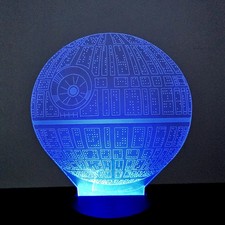 Star Wars Estrella de la Muerte LED 3D Luz Nocturna / Lámpara 10" Alto USB