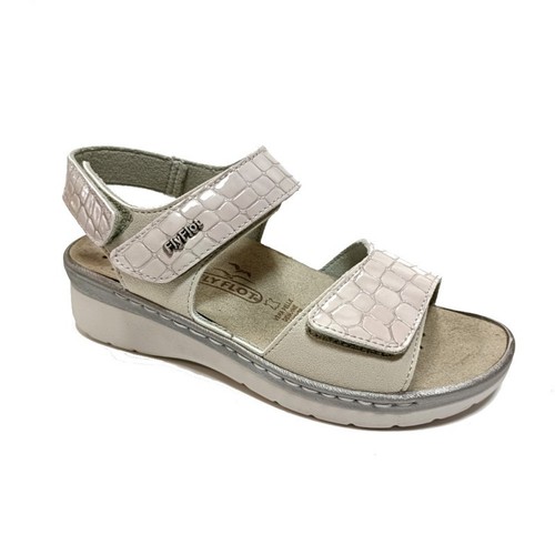 Fly Flot Sandalo Donna Plantare Estraibile con Fasce a Strappo 29G05 Blu Avorio - Foto 3 di 12