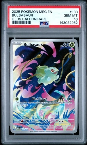 2025 POKEMON MEG EN-MEGA EVOLUTION ILLUSTRATION RARE #133 BULBASAUR PSA 10