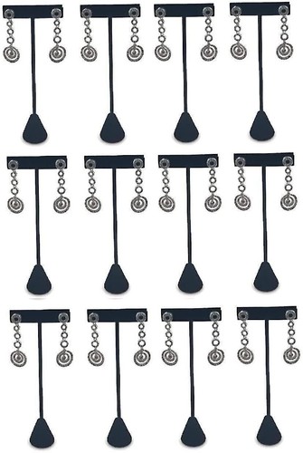 Tall Black Faux Velvet Earring T Stand Display T Shape Showroom, Tradeshow,... - Picture 4 of 8
