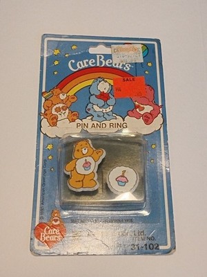 Howard Eldon Ltd Care Bears Jewelry Set Pin And Ring Birthday Bear