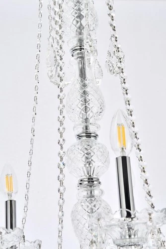 Elegant Lighting Verona 43" 25 Light Royal Crystal Chandelier in Chrome - Picture 6 of 6