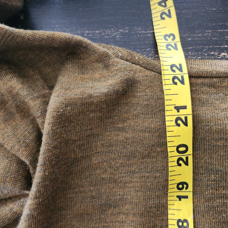 Cardigã suéter Eileen Fisher amarelo mostarda lã merino frente aberta M - Imagem 4 de 4