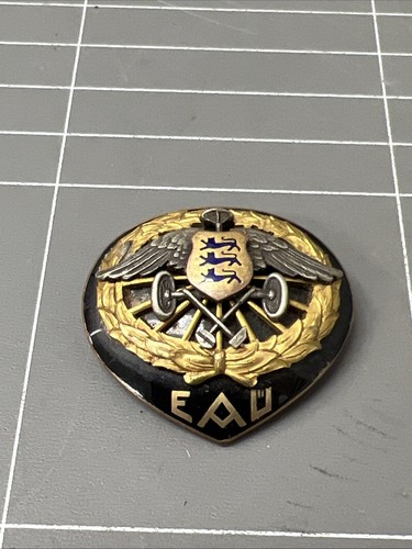 DE COLECCIÓN RARO ESTONIA ESMALTE AUTOMÓVIL FUERZA AÉREA PRE 1940 AVIÓN PILOTO - Imagen 3 de 6