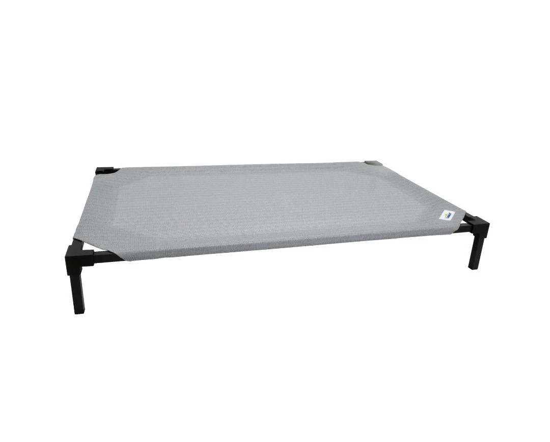 Coolaroo Pro Standard Elevated Dog Bed, Brunswick Green- Grey - Nutmeg - Size L