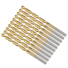 METALLIXITY Drill Bit 9/64 10Pcs, 4241 High-Speed Steel Straight Shank Titani...
