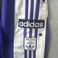Adidas Adibreak Tearaway Snap Button Track Pants Purple Stripes Women  s XS 4-6