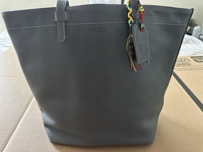 New Consuela Keanu Tote Bag Purse Grey Leather Versatile Travel Bag Carryall