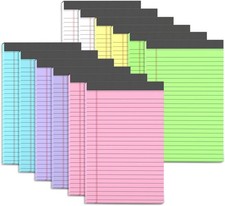 12 Pack Legal Pads 5x8 Inch Colorful Note Pads for Writing NotePads Narrow Ruled