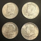 Lot Of 4 1964 Kennedy Half Dollar 90% Silver, Ungraded, Uncertified, Circulated