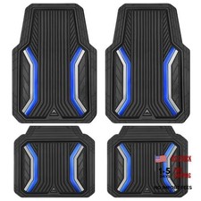 Blue Heavy Duty Rubber Floor Mats For Cars - Waterproof - Deep Dish Car