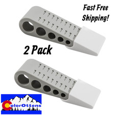 2 Pack Premium Heavy Duty Door Stops Stoppers 1.3"H With Bonus Storage Holders