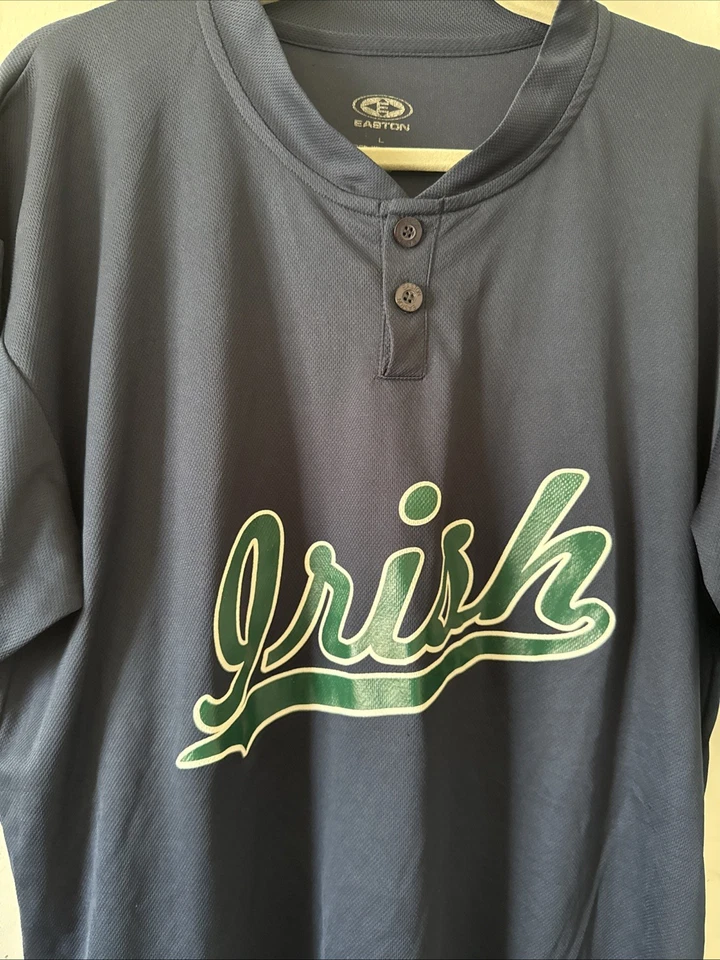 Camiseta deportiva de béisbol Easton vintage Notre Dame Fighting Irish #37 azul para hombre talla L Foto 2 de 4