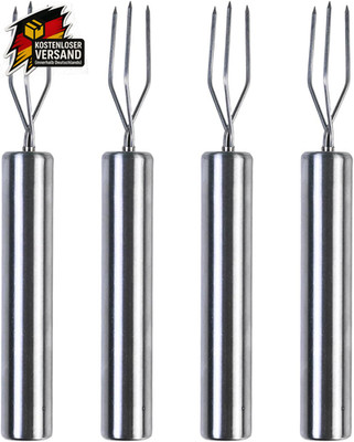 4 Stück Pellkartoffelgabel, Edelstahl Kartoffelgabel, Maiskolben-Spieße, Grillga