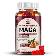 Organic Maca Root Gummies 10000mg, Peruvian Maca Extract - Men  Women Sex Drive