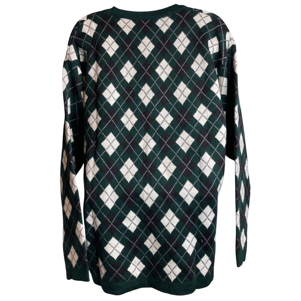 Cárdigan Suéter Vintage Rafaella Mujer Argyle Talla M Merino Old Money Academia Foto 2 de 4