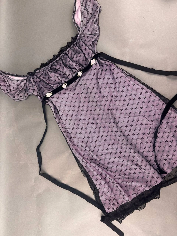 Vestido UNIF para mujer morado y negro con encanto talla S Foto 3 de 4