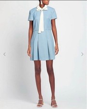 Red Valentino Light Blue Bowtie Dress Ribbon Short Sleeve