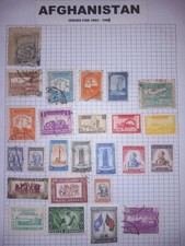 Afghanistan Mixed Stamp Page Early Waterlow Issues Pictorials Used Collection