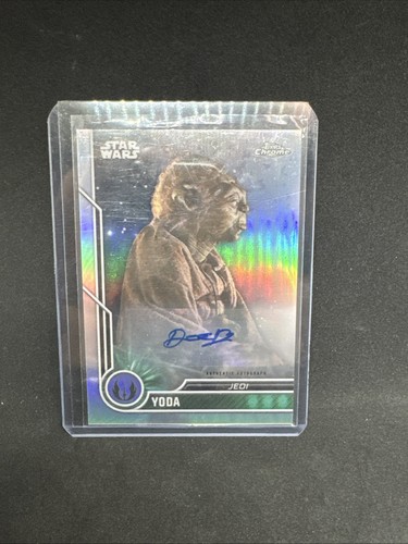 Deep Roy as Yoda [Green Refractor] #CA-DR Star Wars 2023 Topps Chrome Character Autograph card