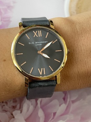 Elie Beaumont Watch Blue Dial EB 807 Kew Ladies Leather Strap classic
