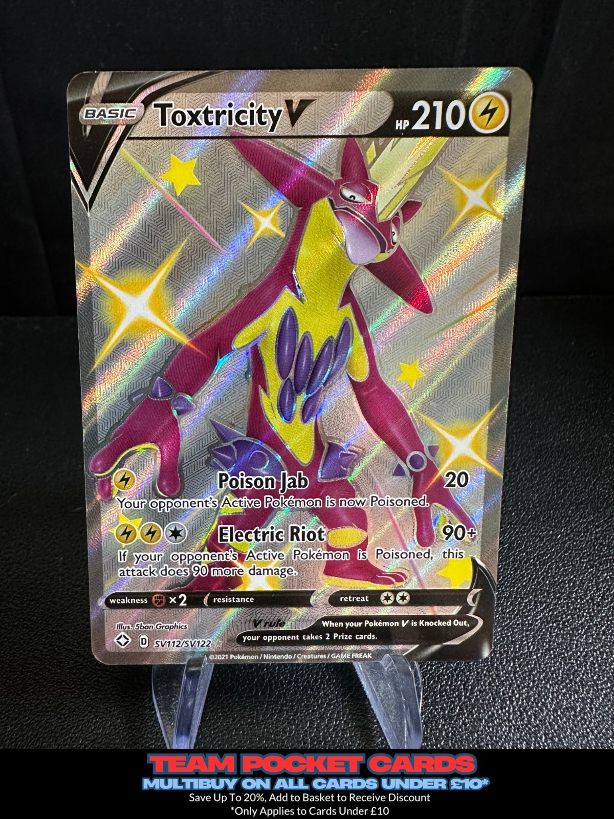 Toxtricity V SV112/SV122, Shining Fates, Pokemon, NM