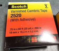 3M Scotch 2520 Varnished Cambric Electrical Tape 3/4  x 60 FT