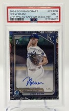 2025 Bowman Chrome Drew Beam 1st Prospects SSP Sunflower Seeds Refractor PSA 9