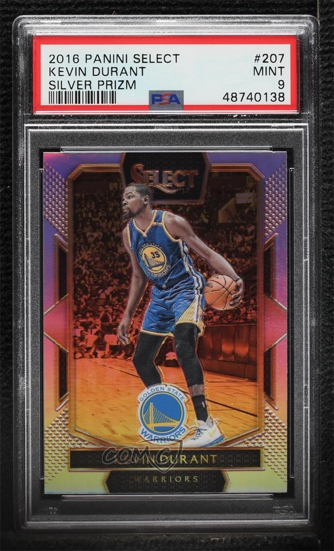 2016-17 Panini Select Courtside Silver Prizm Kevin Durant #207 PSA 9 MINT fm0