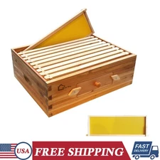 10-Frame Medium Super Bee Box Wax Coated Beehive Langstroth Honey Super Bee Box