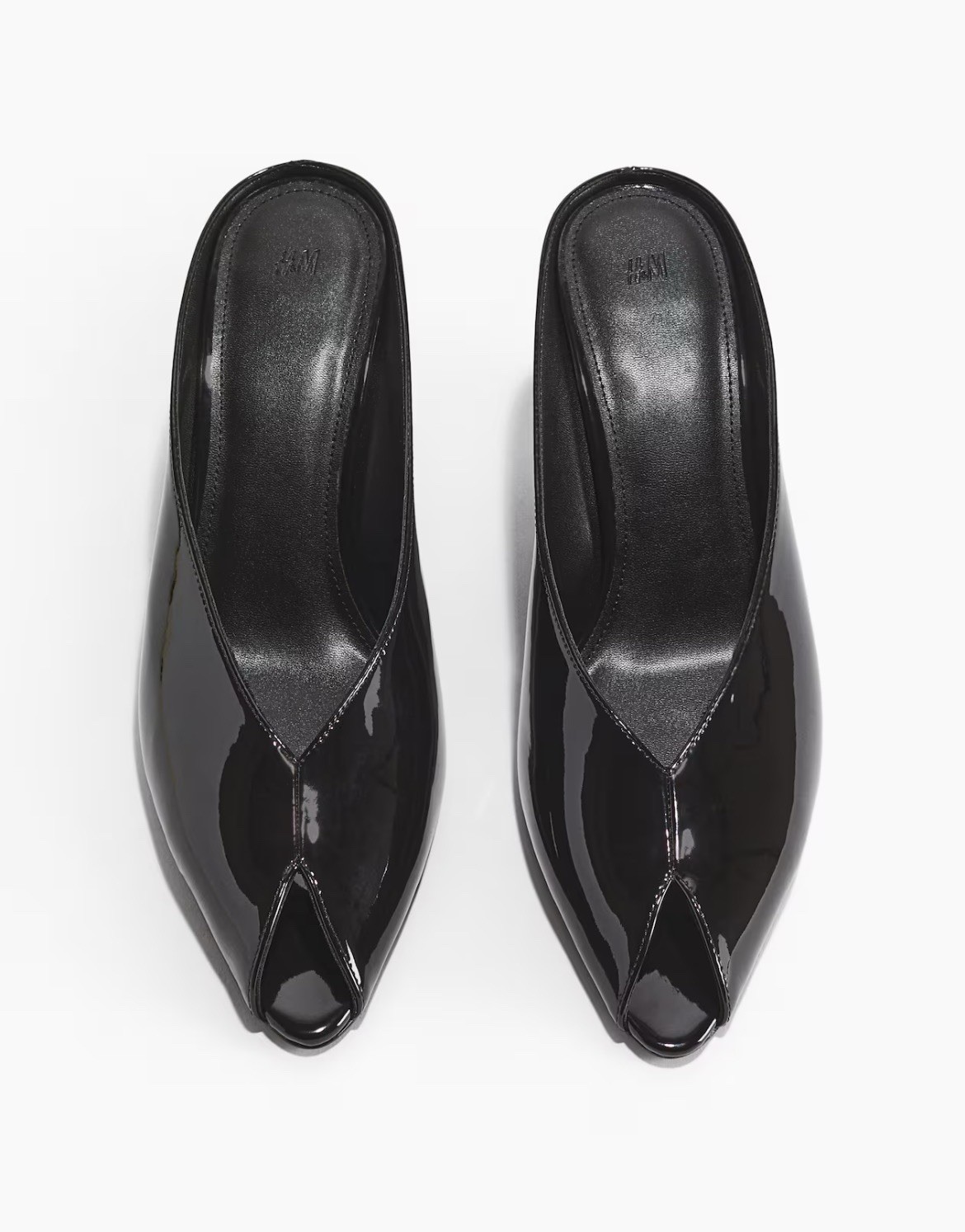 H&M Black Patent Wedge Heel Mule Pumps - Size 8 thumbnail 2
