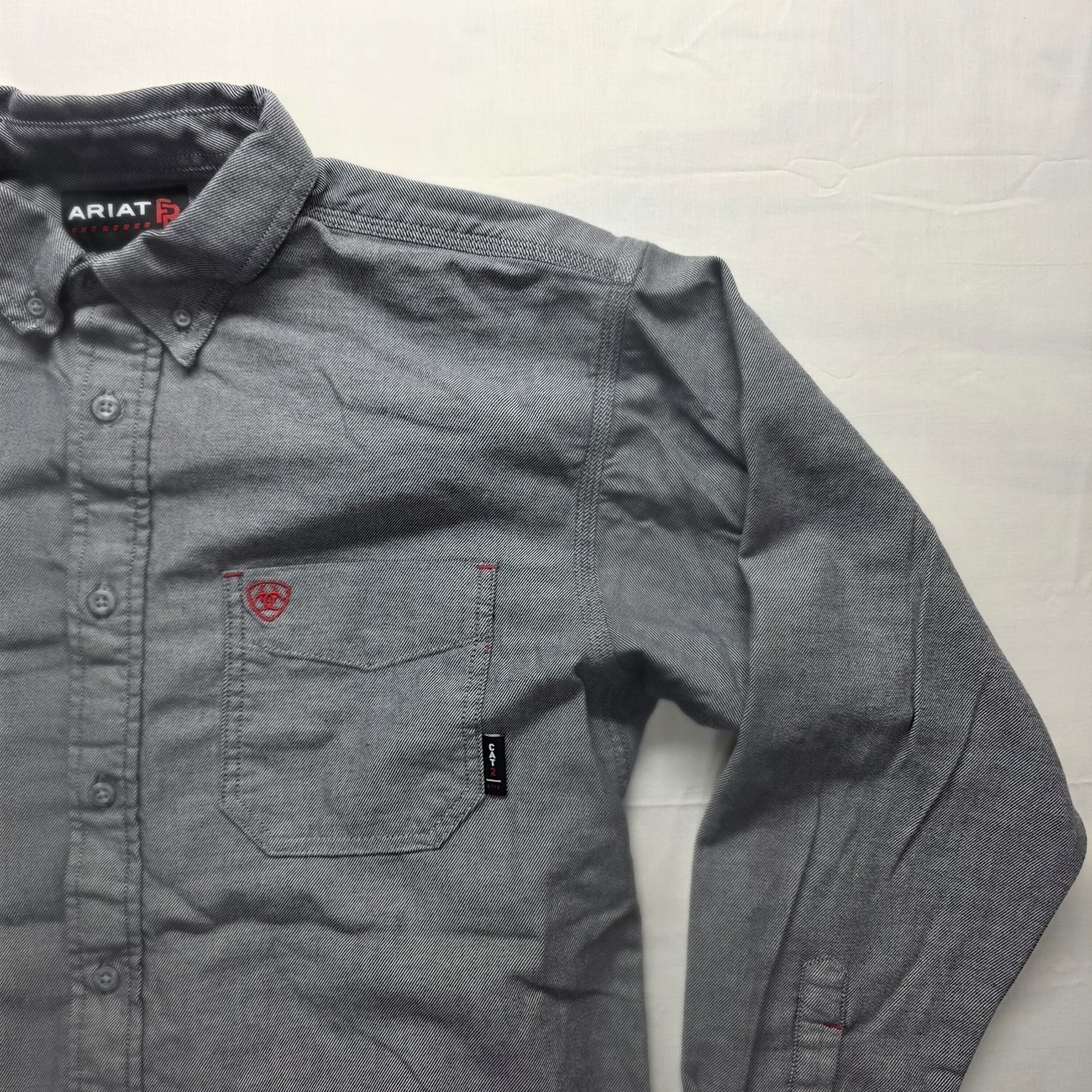 Ariat FR Flame Resistant Cat 2 Solid Gray Button … - image 2