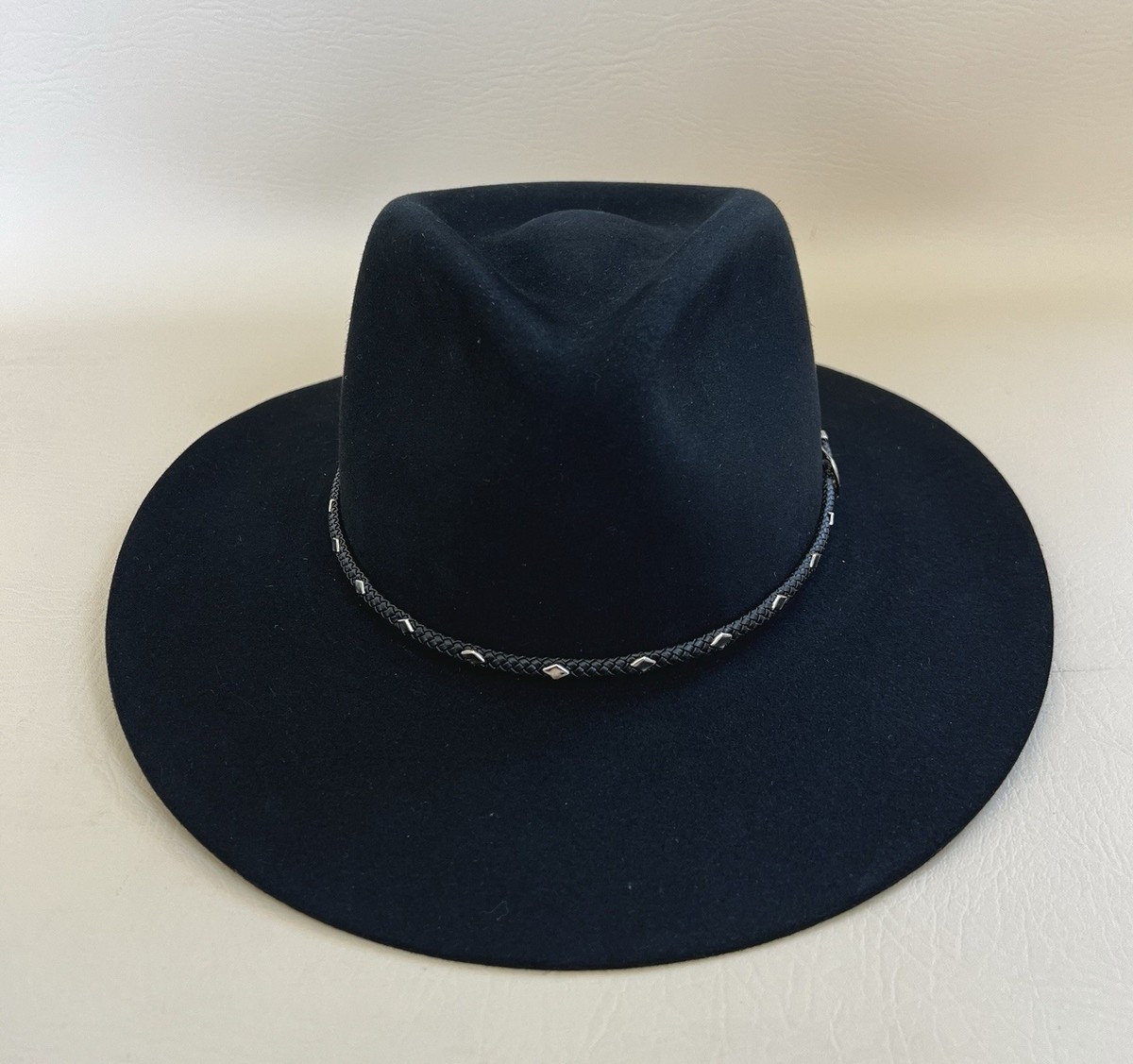 Stetson Diamond Jim Black 4 X Fur Felt Pinch Front Western Hat